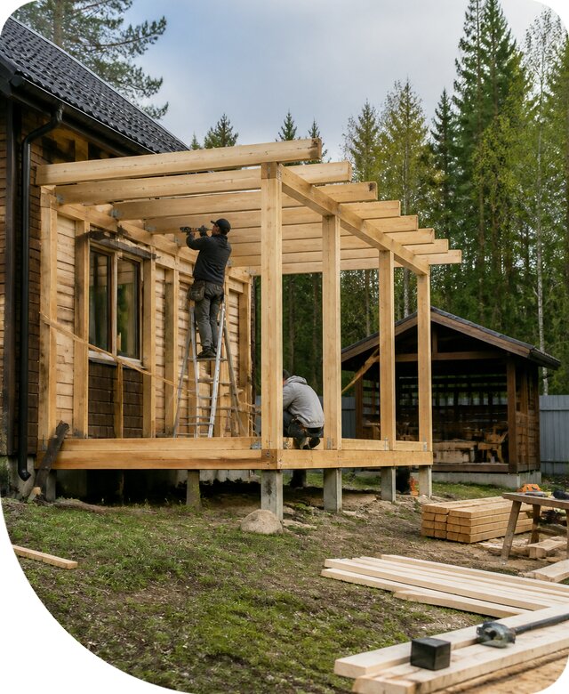 Строительство пристроек и построек на участке в Ангарске